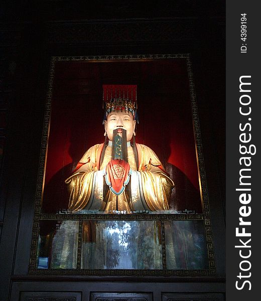 Statue of a chinese famous historical person named Zhuge Liang