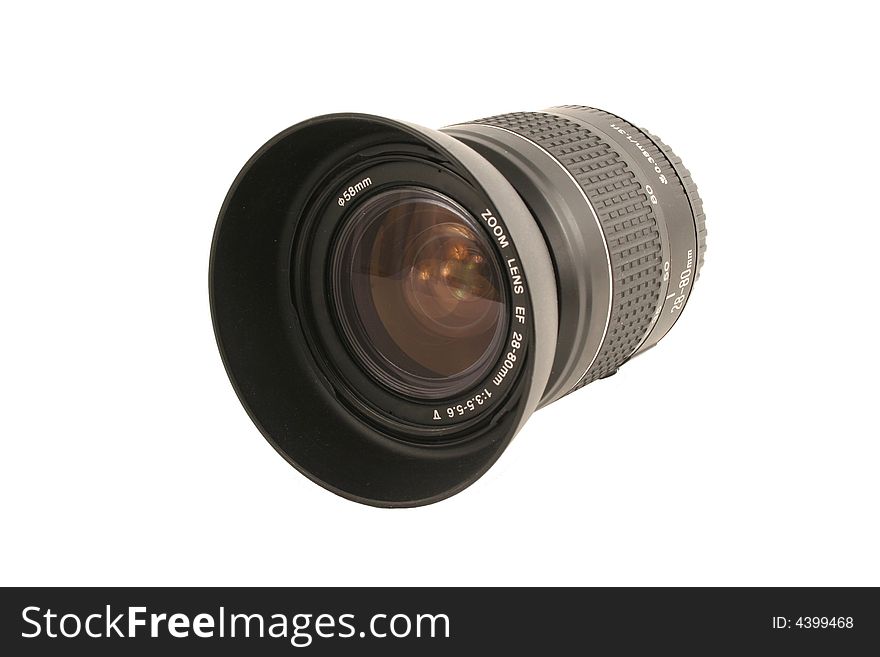A 28-80mm Dslr Camera lens on white
