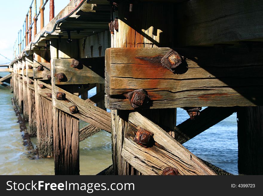 Details of an Old rusted ocean Pier. Details of an Old rusted ocean Pier