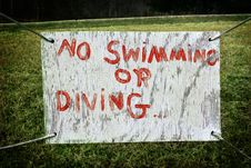 No Swimming Or Diving Royalty Free Stock Images