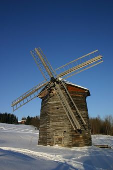 A Windmill In Russian Countryside Stock Photos