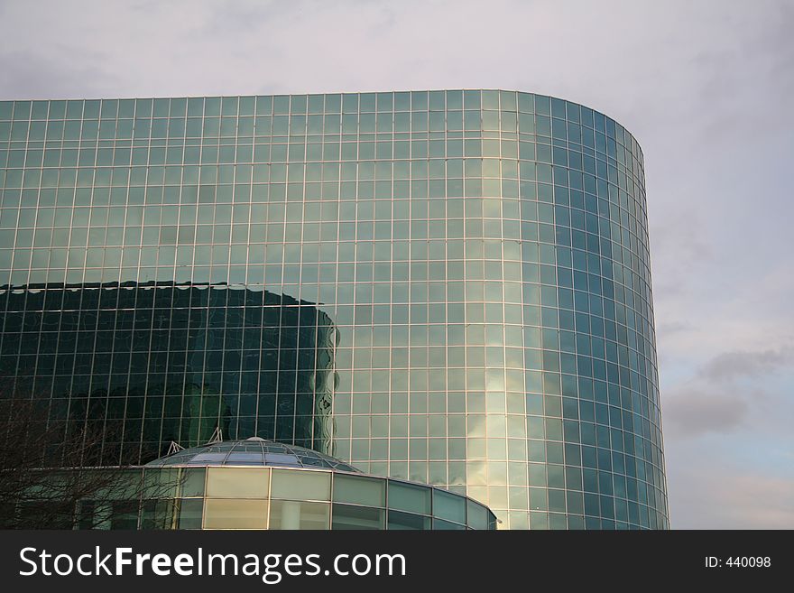 Glass Curved Office Building. Glass Curved Office Building