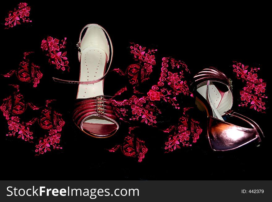 Pink High Heels and Flowers. Pink High Heels and Flowers