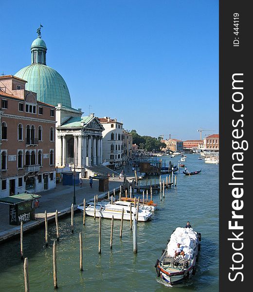 View of San Simeone Piccolo beside the canal at Venice