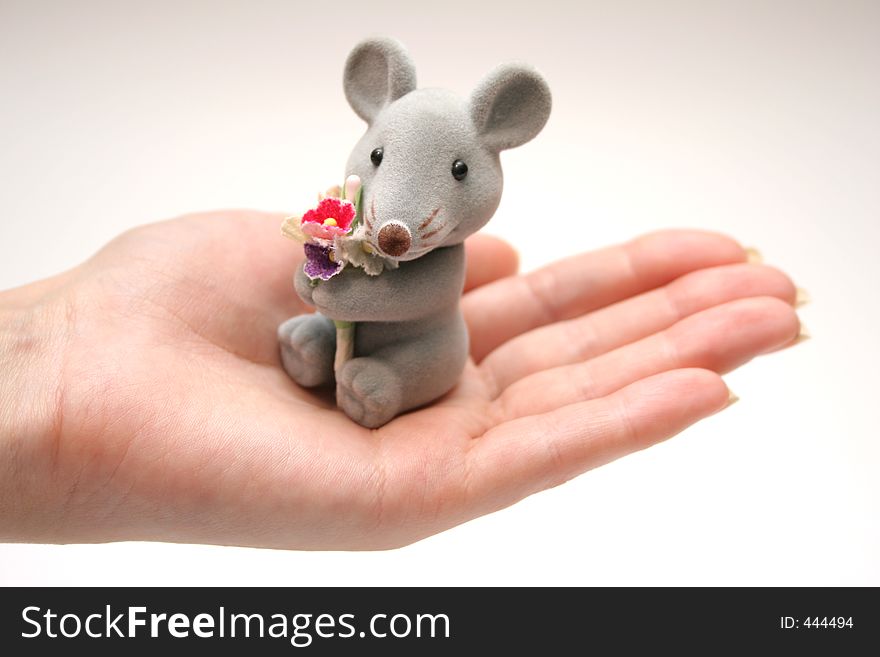 Mouse on a hand. Mouse on a hand