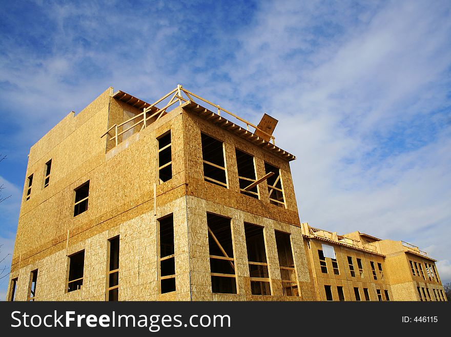 A building contruction project and perfect blue sky. A building contruction project and perfect blue sky.