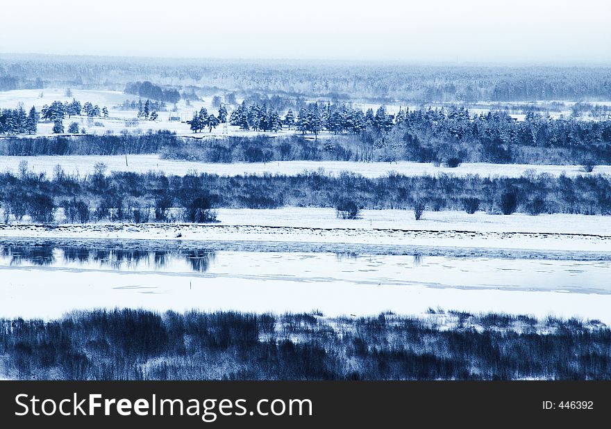 Frost winter landscape. Frost winter landscape