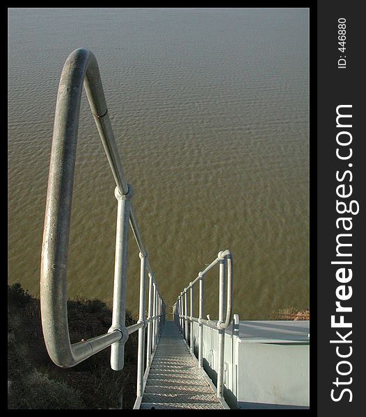 Rusted flood gate service ladder. Rusted flood gate service ladder