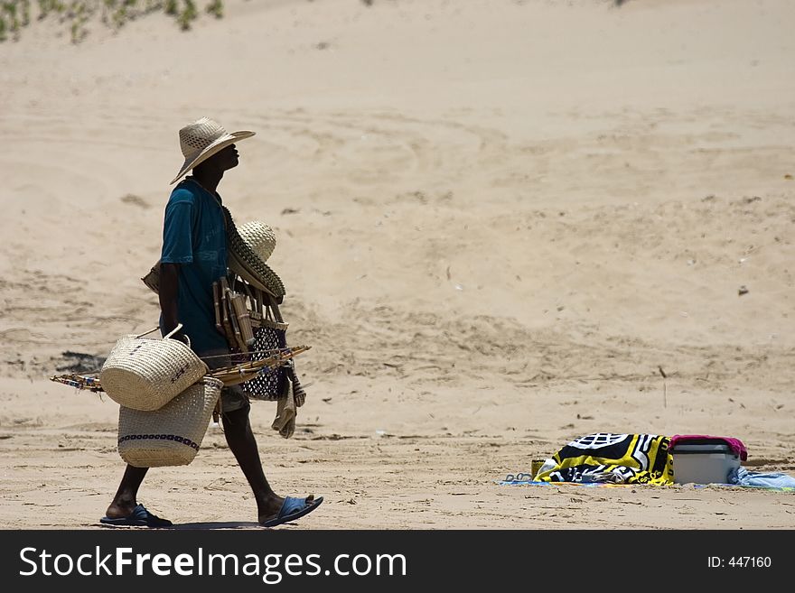 Beach bag salesman