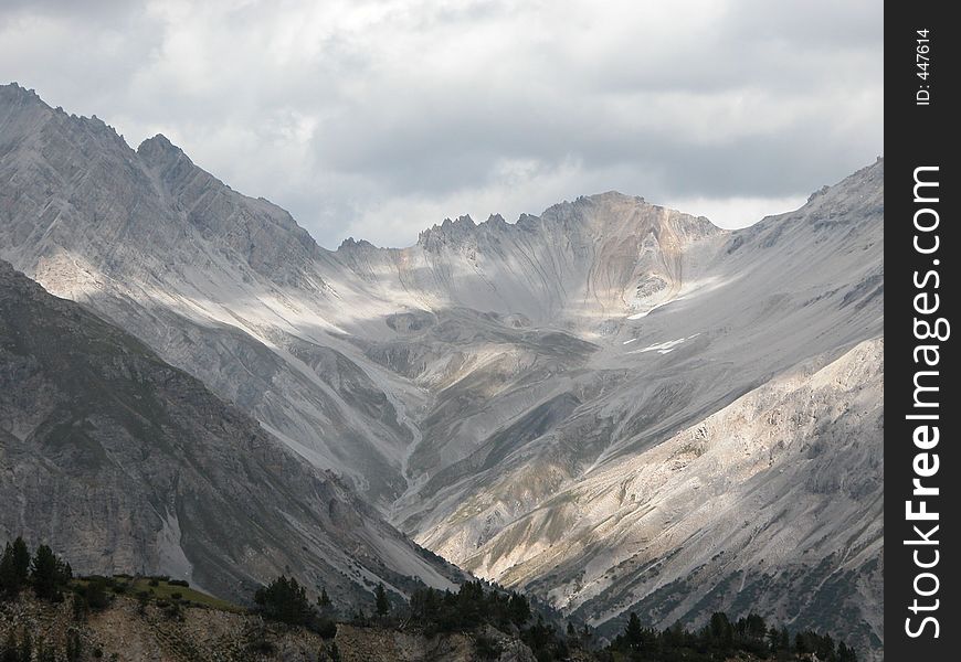 Grey and cream colored mountain. Grey and cream colored mountain