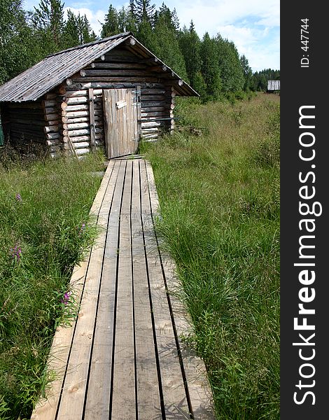 Old wooden shack/hut. Old wooden shack/hut.