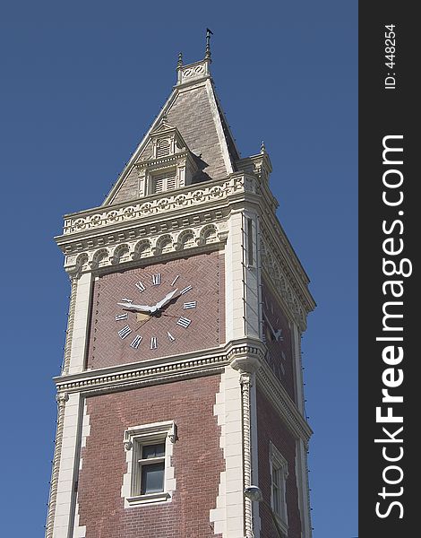 A tall clock tower in San Francisco. A tall clock tower in San Francisco.