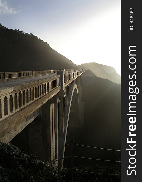 Rocky Creek Bridge on Highway 1 near Big Sur in California. Rocky Creek Bridge on Highway 1 near Big Sur in California