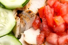 Chicken Salad With Cucumber And Tomatoes Stock Photos Chicken Salad With Cucumber And Tomatoes Stock Photos
