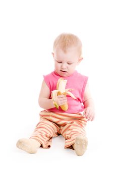 Girl With A Banana Royalty Free Stock Images Girl With A Banana Royalty Free Stock Images