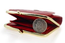 Red Wallet And Cuban Coin Royalty Free Stock Image
