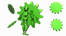 Robot With Gears Royalty Free Stock Photos
