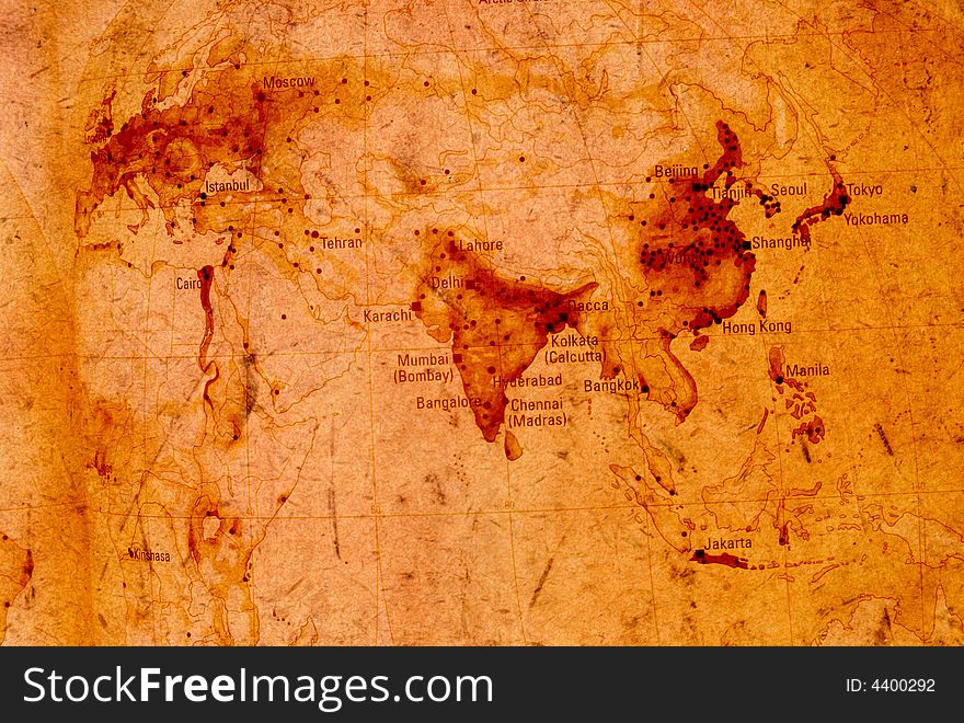 Vintage world map,2D digital art