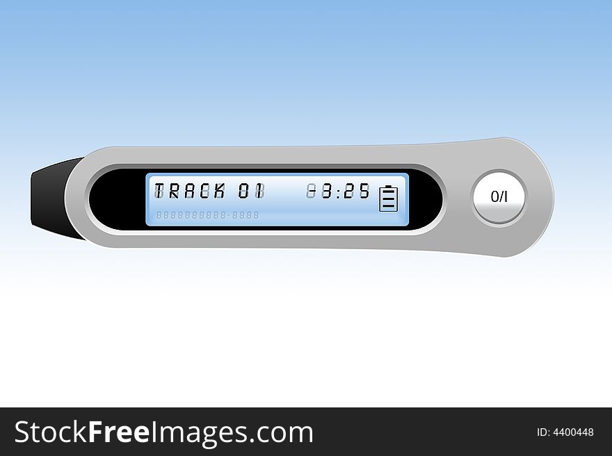 3D rendering of an generic MP3 Hardware Player. 3D rendering of an generic MP3 Hardware Player.