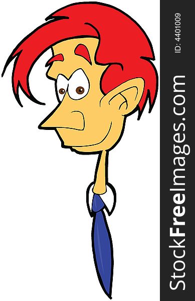 Rehaired Business Man Cute Cartoon Illustration Vector