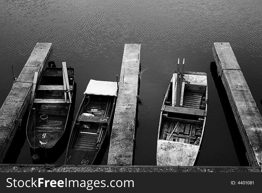 Ferry-boats on Vltava river