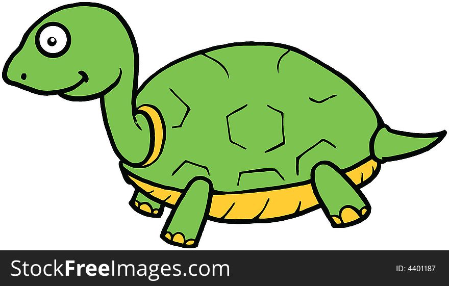 Cute Turtle Cartoon Illustration Vector