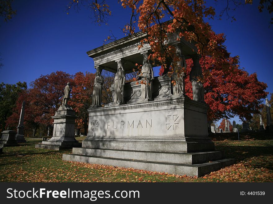 A local Nashville Cemetery in Mid Autumn. A local Nashville Cemetery in Mid Autumn