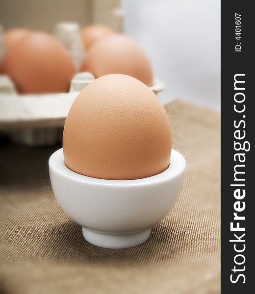 Close-up of an egg in an eggcup