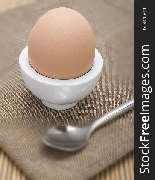 Close-up of an egg in an eggcup