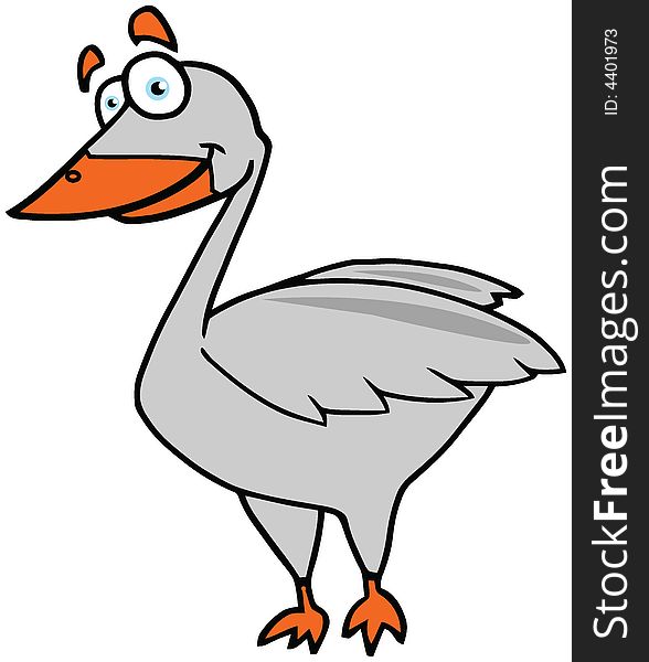 Cute Bird Vector Illustration With Orange Beak