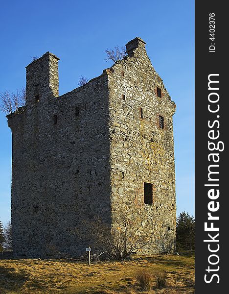 The ruins of loch lee castle in scotland