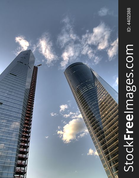 New towers of Madrid. Space and Cristal Tower. New towers of Madrid. Space and Cristal Tower.