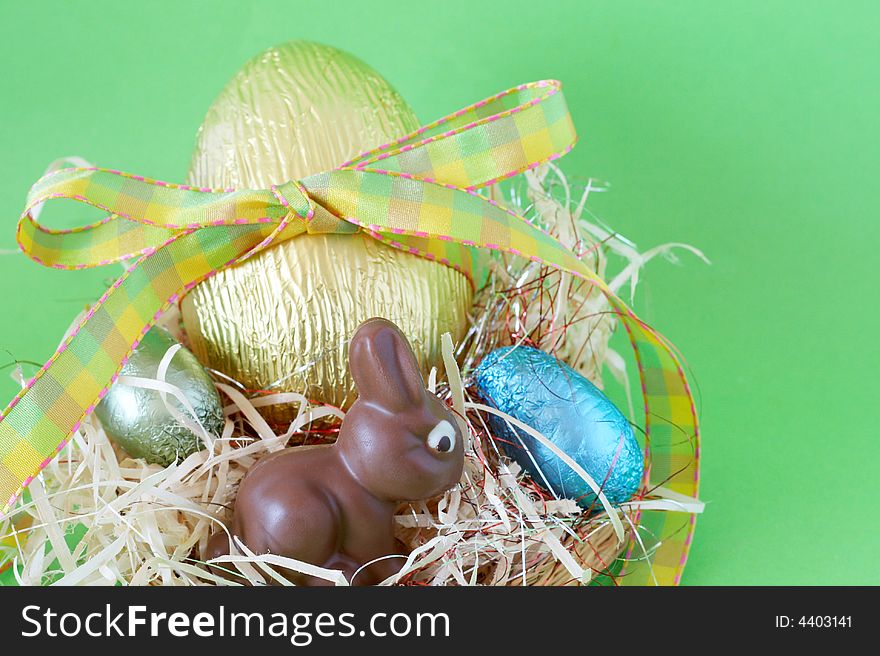 Colorful Wrapped Chocolate Easter Eggs