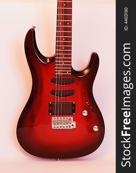 Picture of red guitar without belt