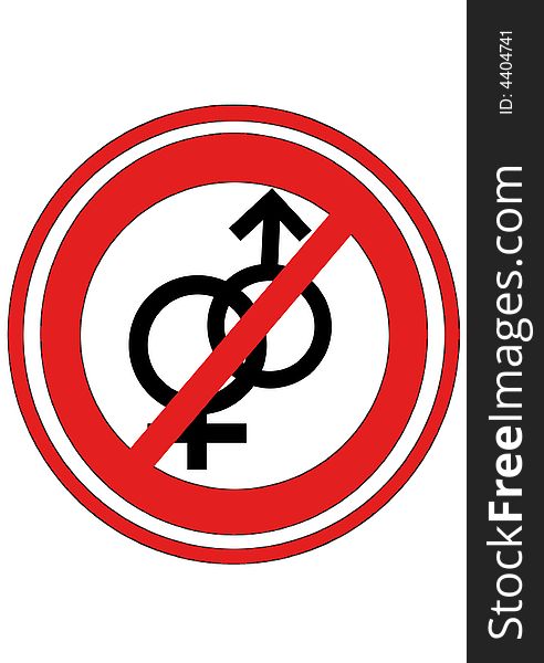 Abstract forbidden for straights sign