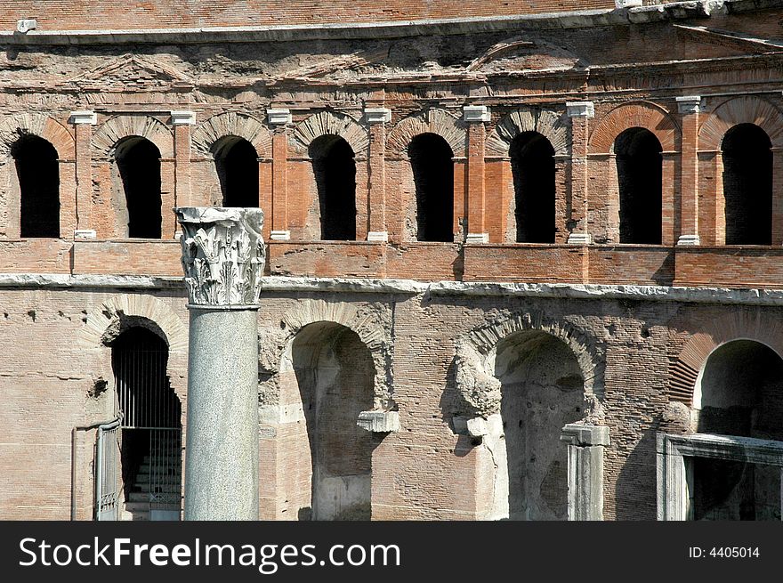 The ruins of the world famous Trajan's Markets Rome Italy