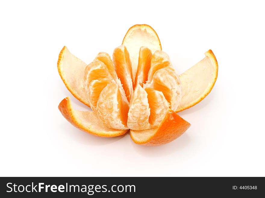 Fruits ripe orange on white, flower. Fruits ripe orange on white, flower