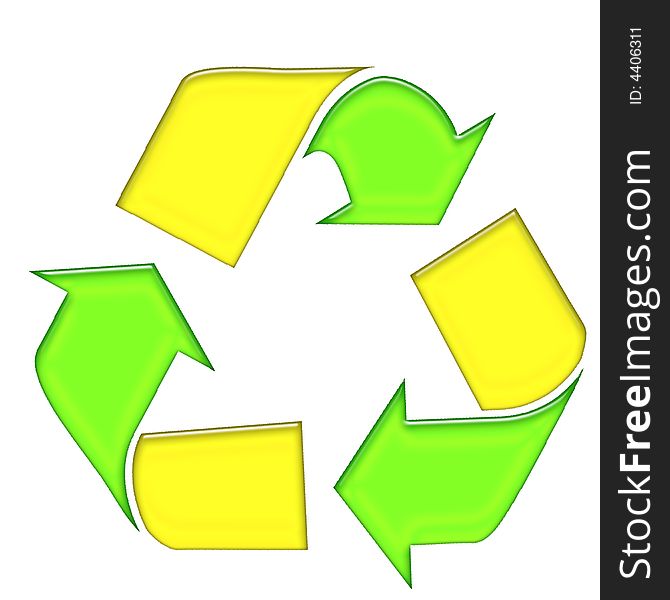 Green Yellow Recycle Symbol