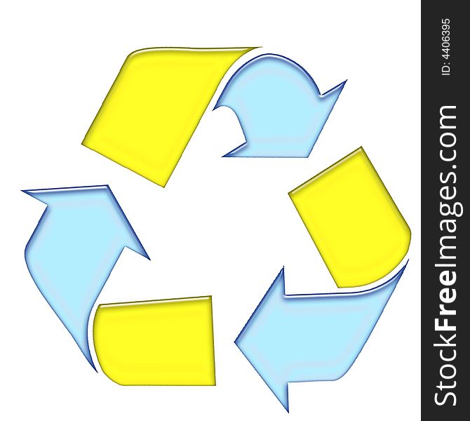 Blue Yellow Recycle Symbol