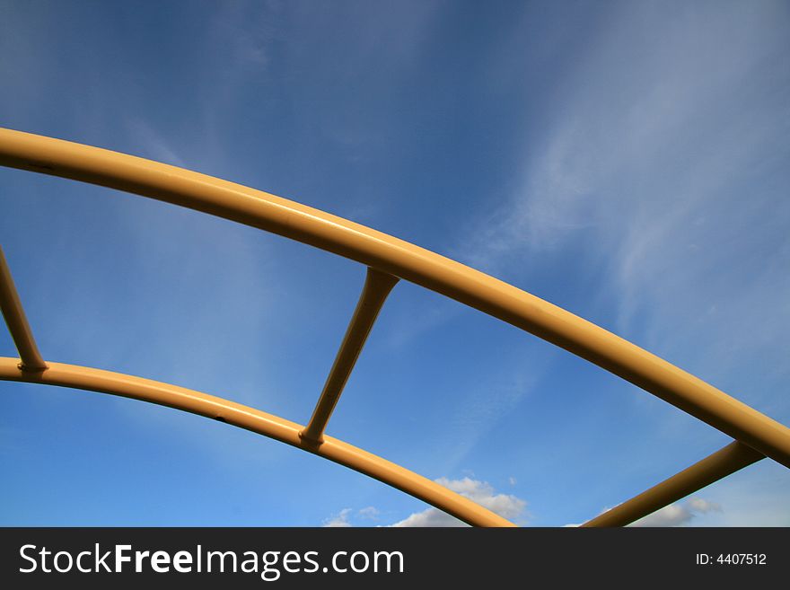 Abstract detail of yellow tubular playground equipment. Abstract detail of yellow tubular playground equipment