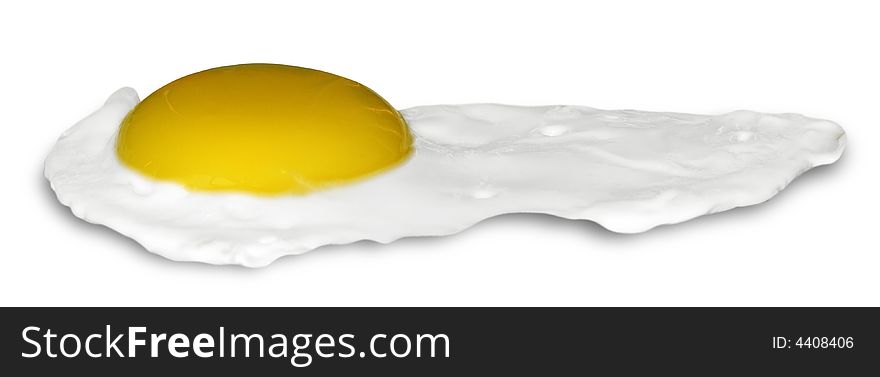 Fried egg with shadow isolated on white background