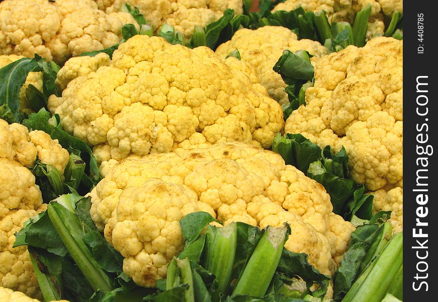 Cauliflowers at Quiapo market in Manila, Philippines.