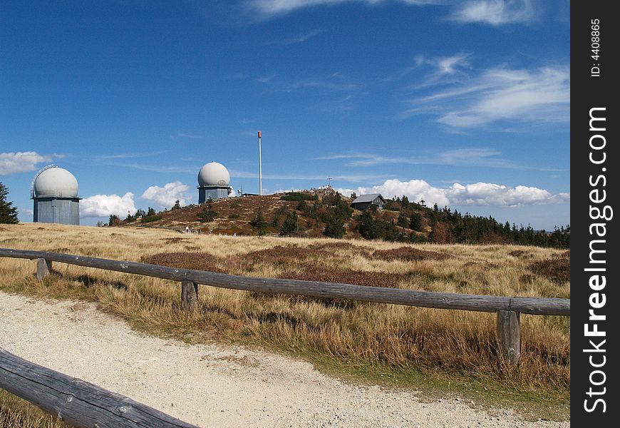 Meteorological station on top of the mountain hill in Germany