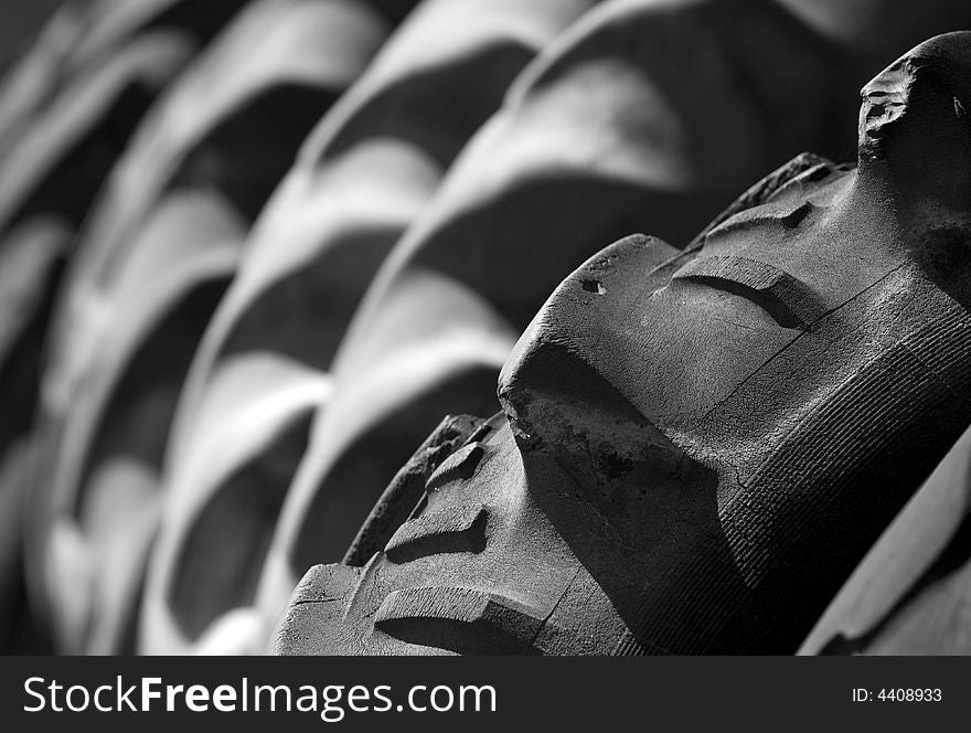 Stack of old black tires. Stack of old black tires