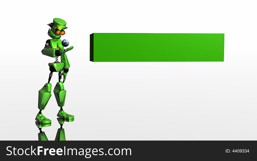 Robot With Logo Banner