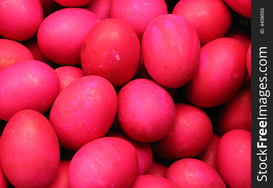 Red eggs sold at Quiapo market in Manila, Philippines. Red eggs sold at Quiapo market in Manila, Philippines.