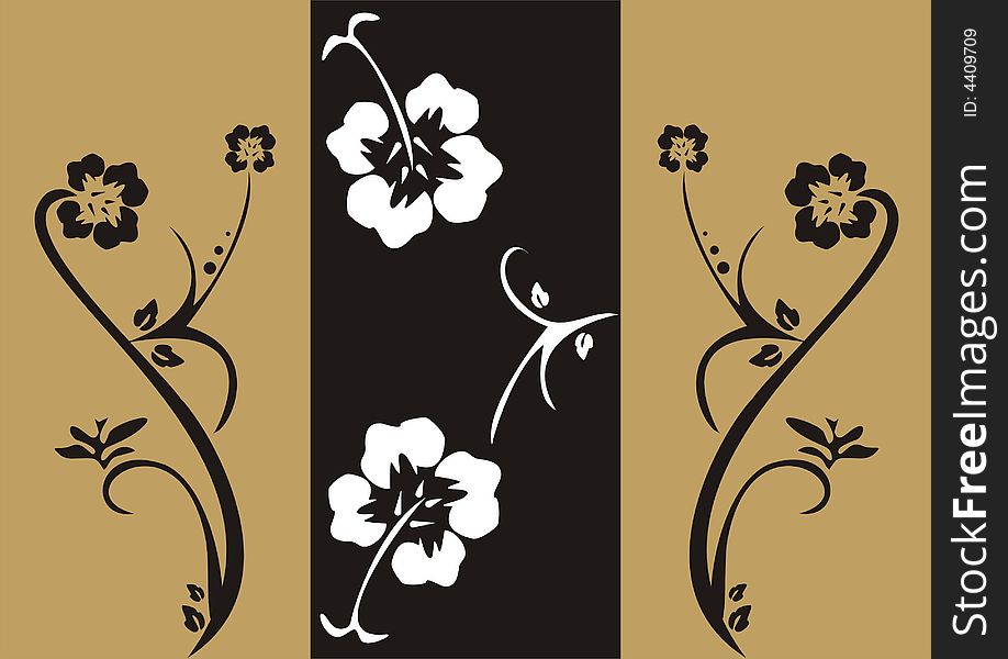 Golden floral vector