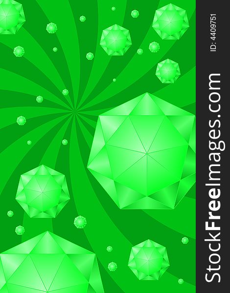 Vector illustration of green emeralds