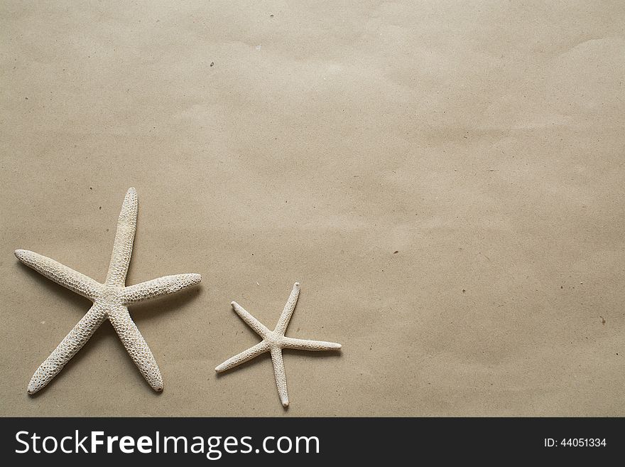 Starfishes on brown paper, can use it to be frame. Starfishes on brown paper, can use it to be frame