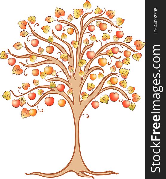 VVr image of a decorative apple tree.